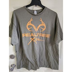 Realtree Xtra Olive Green Tee With Orange Graphic.  Size 2XG